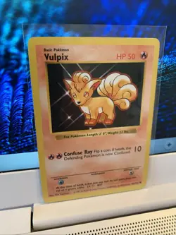 Vulpix Basic Pokemon Card 69/102 SHADOWLESS Pokemon Card - Image 3