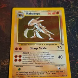 Pokemon 1999 Fossil Kabutops 9/62 Holo Rare English Stage 2 60 HP - Image 1
