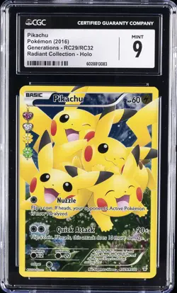 2016 POKEMON GENERATIONS RADIANT COLL - HOLO #RC29 PIKACHU CGC 9 - Image 1