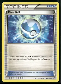 Dive Ball 125/160 Uncommon Primal Clash Pokemon Moderately Played - Image 1