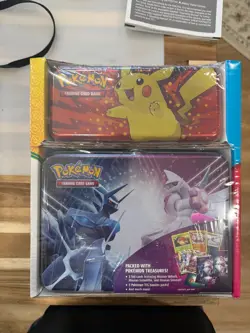 Pokemon Pencil Case/Treasure Chest 2 Tin Set Costco Exclusive Sealed - Image 1