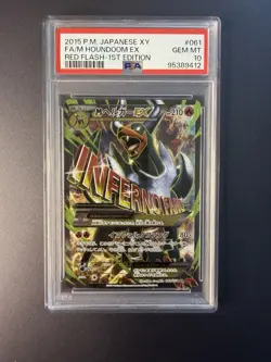 Pokemon Slab - Mega Houndoom SR 1st Ed 061/059 PSA 10 - Japanese Red Flash XY8 - Image 1