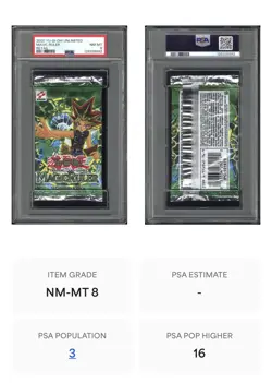 2002 Yu-Gi-Oh! Magic Ruler Booster Pack, Graded PSA NM-MT 8 POP 3 - Image 3