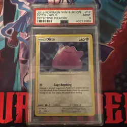 Pokemon Card Ditto Detective Pikachu Holo Rare 17/18 - PSA 9 MINT - Image 1