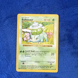 Pokemon TCG Bulbasaur Base Set 44/102 Shadowless Common WOTC 1999 Error Card - Image 1