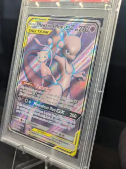PSA 10 Mewtwo & Mew GX Alt Art #222 Unified Minds Tag Team Pokemon Card - Image 3
