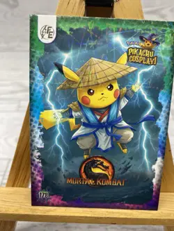 Pikachu as Cosplay Mortal Kombat Lazer Holo Non-Pokemon Fan Art Card Lot - Image 2
