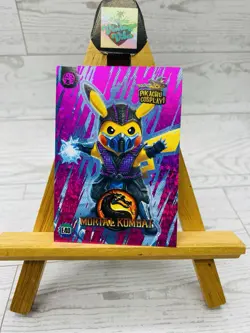 Pikachu as Cosplay Sub-Zero Mortal Kombat Box Hit Non- Pokemon Fan Art Card - Image 1