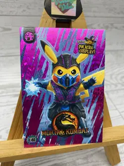 Pikachu as Cosplay Sub-Zero Mortal Kombat Box Hit Non- Pokemon Fan Art Card - Image 2