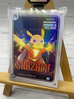 Pikachu as Shazam Holo DC Heroes & Villains Non-Pokemon Fan Art Card - Image 3