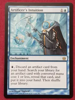 Magic The Gathering FIFTH DAWN ARTIFICER'S INTUITION blue card MTG - Image 1