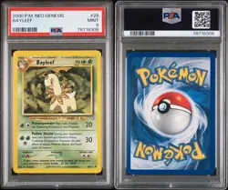 Bayleef 28 Pokemon Card Neo Genesis PSA Graded 9 MINT - Image 1
