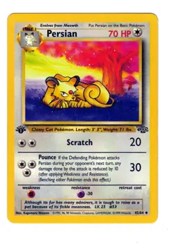 PERSIAN 42/64 JUNGLE SET POKEMON CARD 1999 1ST EDITION RARE UNPLAYED NICE - Image 1