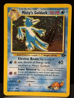Misty's Golduck 12/132 WOTC Gym Challenge Unlimited Holo Holo Pokemon Card LP - Image 1