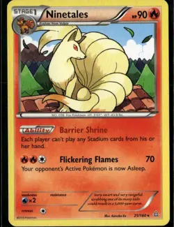 Ninetales Rare XY Primal Clash 21/160 Fire Pokemon Card - Image 1