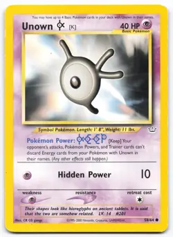 Unown [K] 58 Moderately Played 64 Neo Revelation Common Pokemon - Image 1