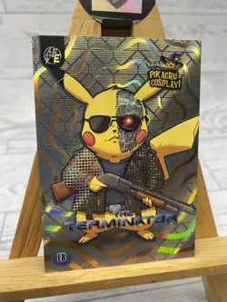 Pikachu as Terminator Cosplay Box Hit Gold Non- Pokemon Fan Art Holyday Edition - Image 2