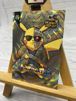 Pikachu as Terminator Cosplay Box Hit Gold Non- Pokemon Fan Art Holyday Edition - Image 3
