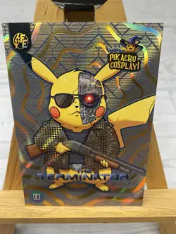 Pikachu as Terminator Cosplay Box Hit Gold Non- Pokemon Fan Art Holyday Edition - Image 4