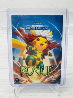 Pikachu as Rogue #T1 Rare Holo Foil Heroes & Villains (non-Pokemon fan art) - Image 1