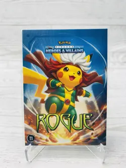 Pikachu as Rogue #T1 Rare Holo Foil Heroes & Villains (non-Pokemon fan art) - Image 2