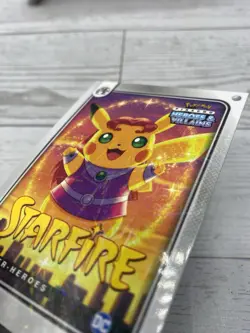 Pikachu as Starfire DC Lazer Holo Heroes & Villains Non-Pokemon Fan Art - Image 4