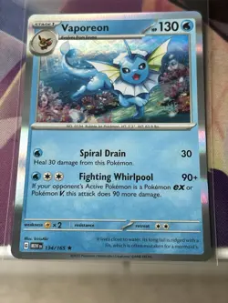Pokemon Vaporeon 134/165 Scarlet & Violet 151 Holo Rare NM - Image 1