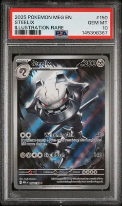 2025 PSA 10 POKEMON STEELIX MEGA EVOLUTION ILLUSTRATION RARE #150 - Image 1