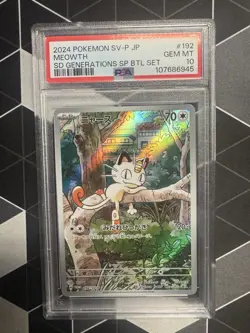 Pokemon TCG Meowth 192/SV-P Sv-P Promo Japanese Holo PSA 10 Graded - Image 1