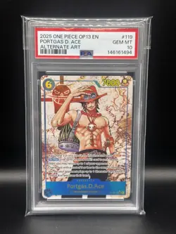 2025 One Piece Op13-Carrying On His Portgas D. Ace Alternate Art PSA 10 #119 - Image 1