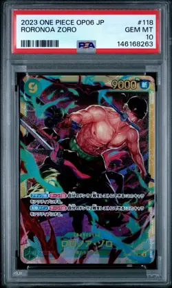 2023 One Piece Wings Of The Captain OP06-118 JP RORONOA ZORO SEC Rare PSA 10 - Image 1