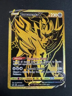 Zamazenta V SWSH077 Black Star Promo Black Gold Full Art Holo Pokemon Card - Image 1