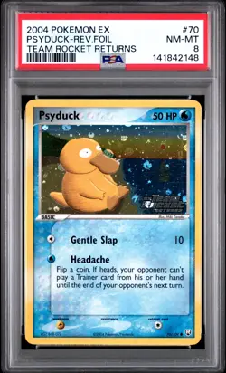 PSA 8 PSYDUCK 70/109 | Team Rocket Returns Reverse Stamped Pokemon Card - Image 1