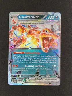 Pokemon TCG Paldean Fates Charizard EX Double Rare Holo Card 54/91 - Image 1