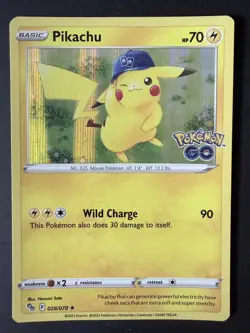 Pikachu Rare Holographic Card - 028/078 - Pokemon GO - Image 1