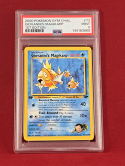 2000 Pokemon 1st Edition Gym Challenge GIOVANNI'S MAGIKARP Card #73 PSA 9 - Image 1