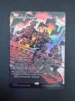 Doubling Season BORDERLESS FOIL - TMNT (Magic) NM - Image 1
