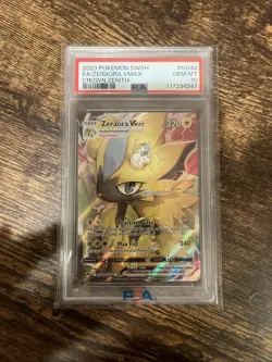 Pokemon TCG Zeraora VMAX Crown Zenith Galarian Gallery Holo GG42 PSA 10 - Image 1