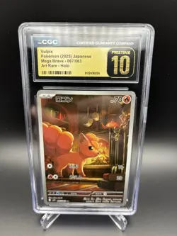 Pokemon CGC PRISTINE 10 Vulpix 067/063 M1l Mega Brave AR Holo Japanese 2025 - Image 1