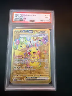 PSA 9 Pokemon Pikachu ex 247/191 Surging Sparks Hyper Rare Full Art - Image 1