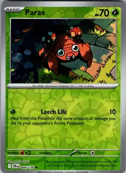 Paras Journey Together 004/159 Common Reverse Holo Pokemon Near Mint - Image 1