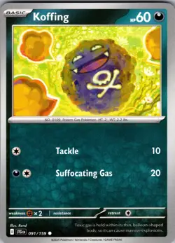 Koffing Journey Together 091/159 Common Pokemon Near Mint - Image 1