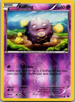 POKEMON KOFFING 27/124 COMMON REVERSE HOLO FATES COLLIDE NM/M - Image 1