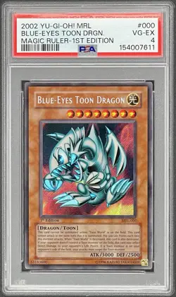 Konami 2002 Yu-Gi-Oh! Magic Ruler 1st Ed Blue-Eyes Toon Dragon MRL-000 PSA - Image 1