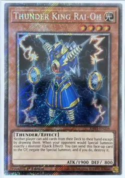 Thunder King Rai-Oh RA03-EN206 Platinum Secret Rare 1st Ed - Image 1
