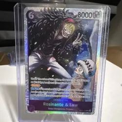 Bandai One Piece Card Game Rosinante & Law Alt Art Foil Rare EB04-038 EN - Image 1