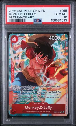 2025 ONE PIECE LEGACY OF THE MASTER ALTERNATE ART MONKEY D. LUFFY 015 PSA 10 - Image 1