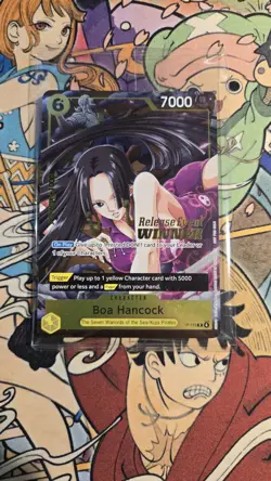 One Piece Boa Hancock Pre Release Event Winner P 115 SEALED Holo Stamp Op 15 - Image 1