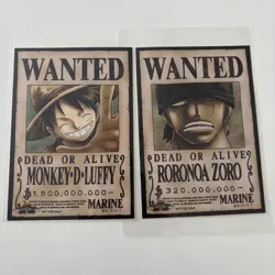 One Piece Wanted Poster Promo Card Luffy Zoro NonSale Item Individual - Image 1