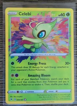 CELEBI 009/185 - POKEMON VIVID VOLTAGE - AMAZING RARE POKEMON CARD - NM/M - Image 1